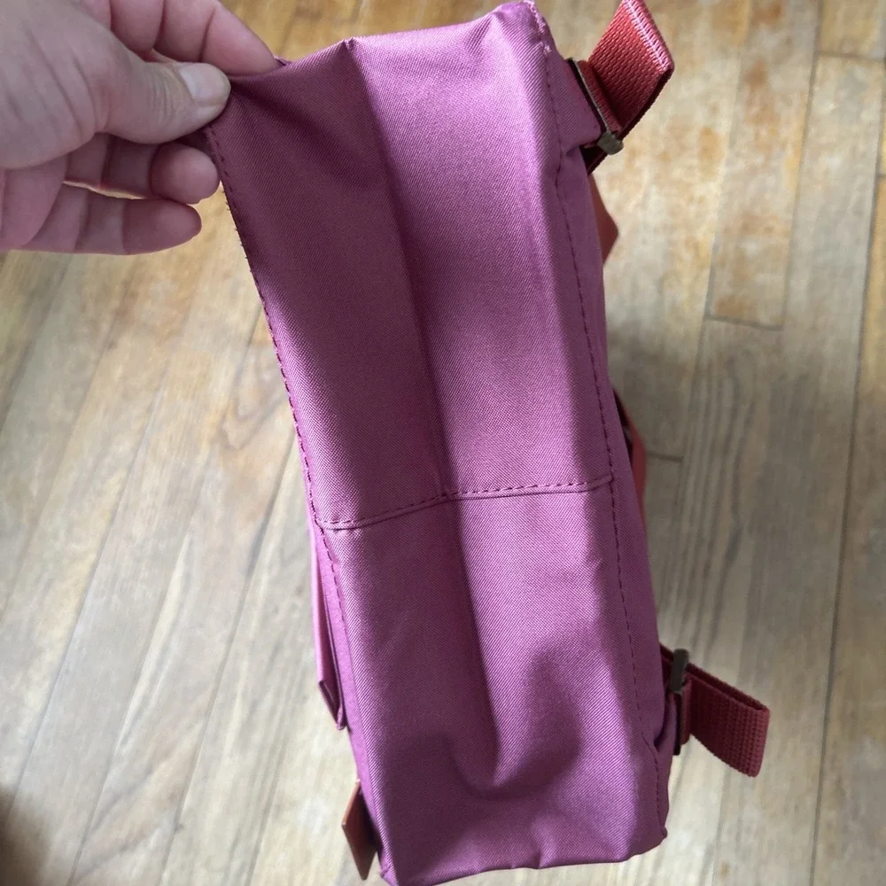 Fjallraven Kanken No. 2 Backpack Plum Burgundy G-1000 Leather Trim Bag